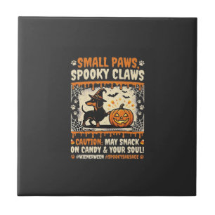 Halloween Dachshund Gruselige Warnung Fliese