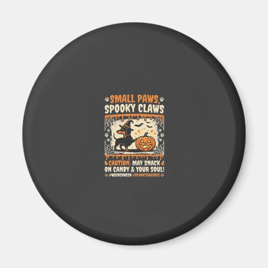 Halloween Dachshund Gruselige Warnung Magnet (Vorne)