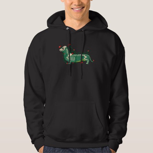 Halloween Dachshund Skeleton Hoodie (Vorderseite)