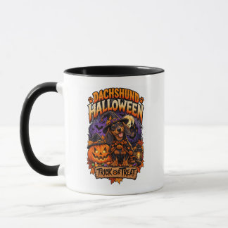 Halloween-Dachshund-Süßes-oder-Saures-Tasse Tasse