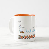 Halloween-Dackel - BOO Zweifarbige Tasse (Vorderseite Links)
