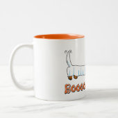 Halloween-Dackel - BOO Zweifarbige Tasse (Links)