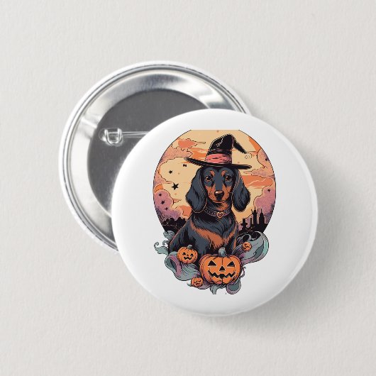 Halloween-Dackel Button (Vorne & Hinten)