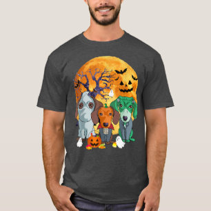 Halloween Dackel Dog Zombie Kürbislaterne Pump T-Shirt