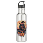 Halloween-Dackel Edelstahlflasche (Vorderseite)