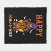 Halloween-Dackel Fleecedecke (Vorderseite (Horizontal))