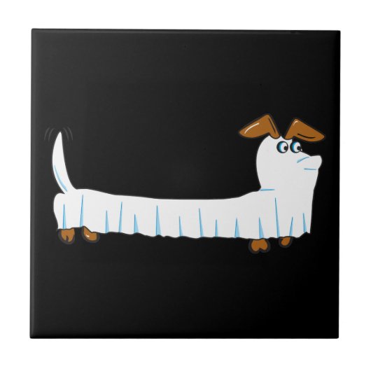 Halloween-Dackel Fliese (Vorderseite)