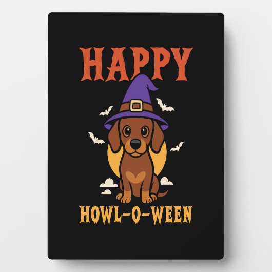 Halloween-Dackel Fotoplatte (Vorderseite)