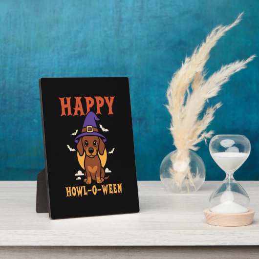 Halloween-Dackel Fotoplatte (Seite)