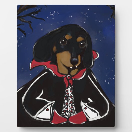 Halloween-Dackel Fotoplatte (Vorderseite)