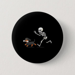 Halloween Dackel Funny Skeleton Jagen Hunde Männer Button