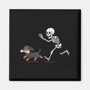 Halloween Dackel Funny Skeleton Jagen Hunde Männer Magnet