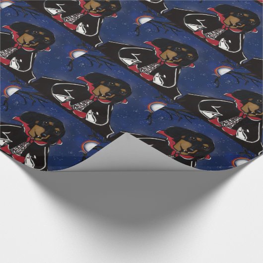 Halloween-Dackel Geschenkpapier (Ecke)