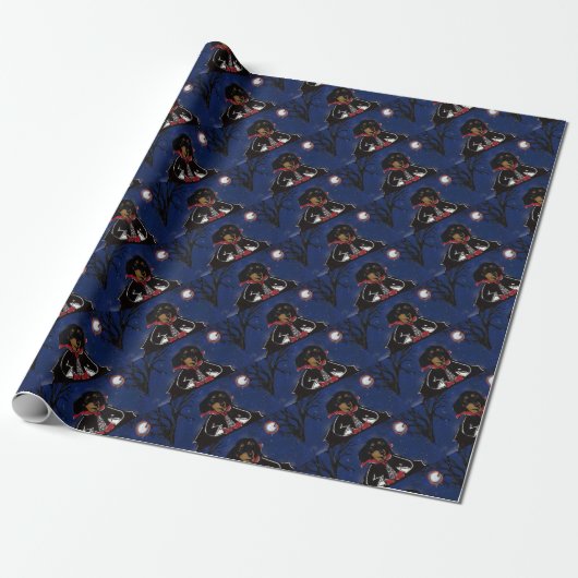 Halloween-Dackel Geschenkpapier (Ungerollt)