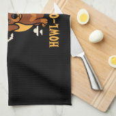 Halloween-Dackel Geschirrtuch (Viertel Falte)