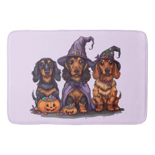 Halloween Dackel Hexenhunde Badematte