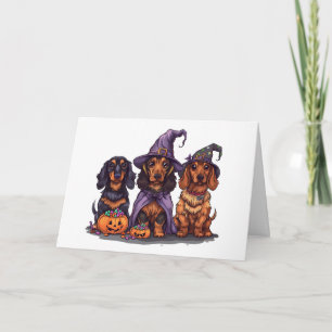 Halloween Dackel Hexenhunde Karte