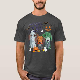 Halloween Dackel Hund Beängstigende Halloween-Kost T-Shirt