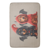 Halloween Dackel Hunde Devil Bat Badematte (Vorderseite Vertikal)