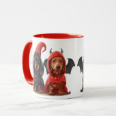 Halloween Dackel Hunde Devil Bat Tasse (Vorderseite Links)