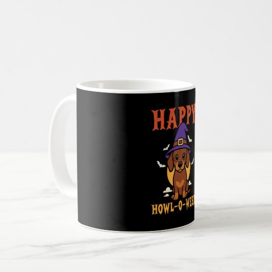 Halloween-Dackel Kaffeetasse (Vorderseite Links)