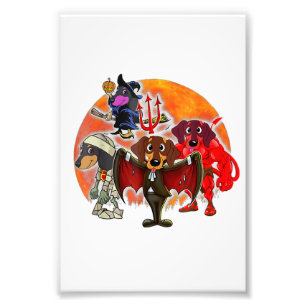Halloween Dackel Kostüm Mummy Evil Hexenkürbis Fotodruck