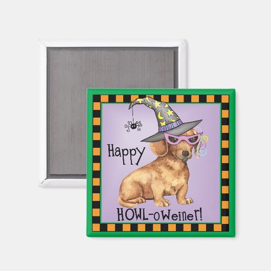 Halloween-Dackel Magnet (Vorderseite/Rückseite)