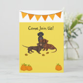 Halloween Dackel Party Einladungen (Stehend Vorderseite)