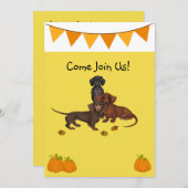 Halloween Dackel Party Einladungen (Vorne/Hinten)