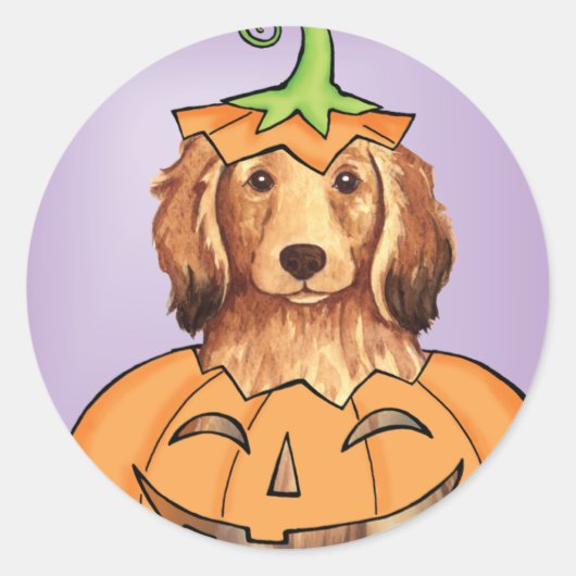 Halloween-Dackel Runder Aufkleber (Vorderseite)