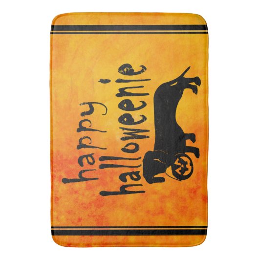 Halloween Dackel Trick oder Treat Badematte (Vorderseite Vertikal)