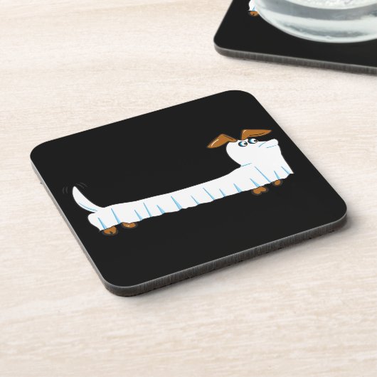 Halloween-Dackel Untersetzer (Linke Seite)