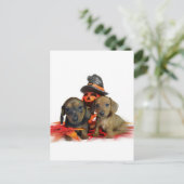 Halloween-Dackel-Welpen Postkarte (Stehend Vorderseite)