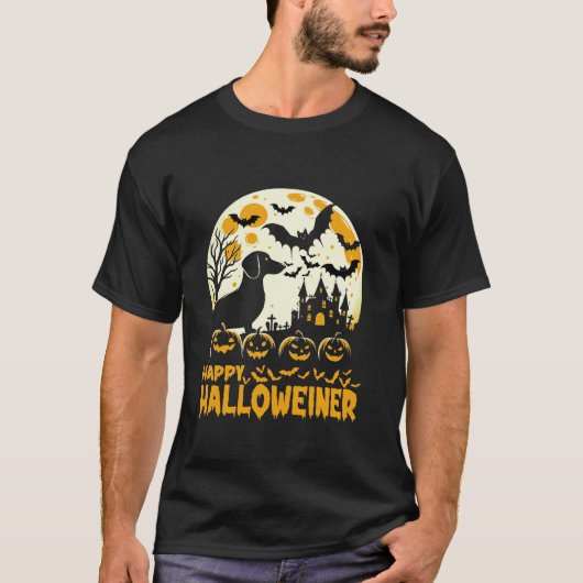 Halloween Dackel Würstchen Dackel Moon Dog Hallowe T-Shirt (Vorderseite)