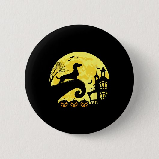Halloween Dackel Würstchen Dackel Moonshine Sausag Button (Vorderseite)