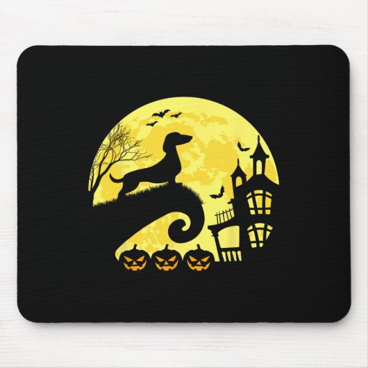 Halloween Dackel Würstchen Dackel Moonshine Sausag Mousepad (Vorne)