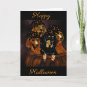 Halloween-Dackeln Karte (Vorderseite)