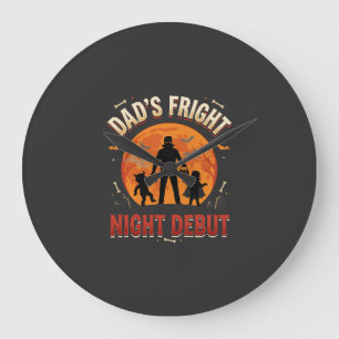 Halloween Dad Schreckensnacht Große Wanduhr