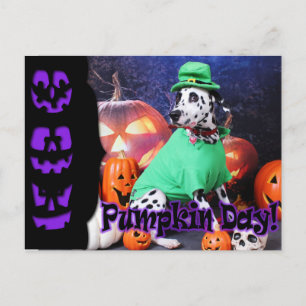 Halloween - Dalmatiner - Bindestrich Postkarte