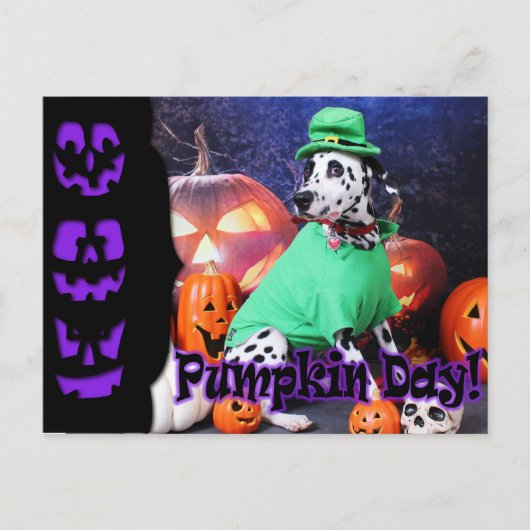Halloween - Dalmatiner - Bindestrich Postkarte (Vorderseite)