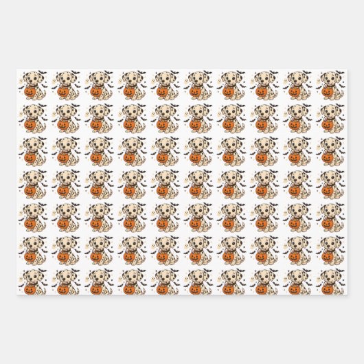 Halloween Dalmatiner Dog Trick oder Tree Geschenkpapier Set (Vorderseite 2)