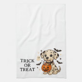 Halloween Dalmatiner Dog Trick oder Tree Geschirrtuch (Vertikal)