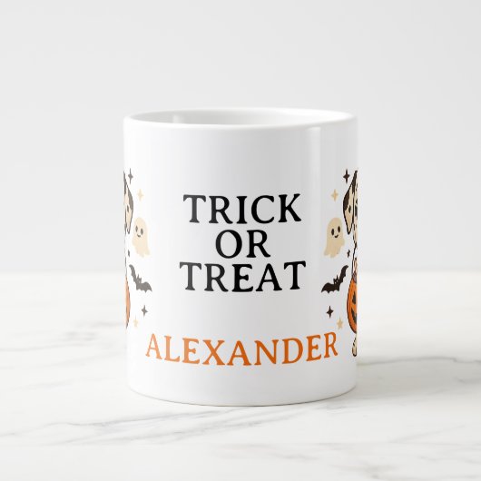 Halloween Dalmatiner Dog Trick oder Tree Jumbo-Tasse (Vorderseite)
