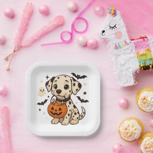 Halloween Dalmatiner Dog Trick oder Tree Pappteller (Party)