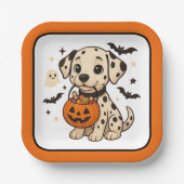 Halloween Dalmatiner Dog Trick oder Tree Pappteller (Vorderseite)
