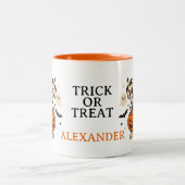 Halloween Dalmatiner Dog Trick oder Tree Zweifarbige Tasse (Mittel)