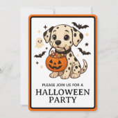 Halloween Dalmatiner Hundtrick oder Treat Party Einladung (Vorderseite)
