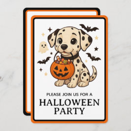Halloween Dalmatiner Hundtrick oder Treat Party Einladung