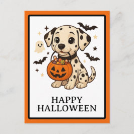 Halloween Dalmatiner Hundtrick oder Treat Party Feiertagspostkarte
