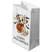 Halloween Dalmatiner Hundtrick oder Treat Party Kleine Geschenktüte (Rückseite Schrägansicht)